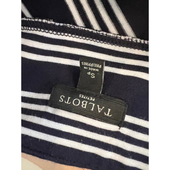 Talbots Nautical Summer Stripe Knit Skirt Navy Blue SP - Picture 4 of 5